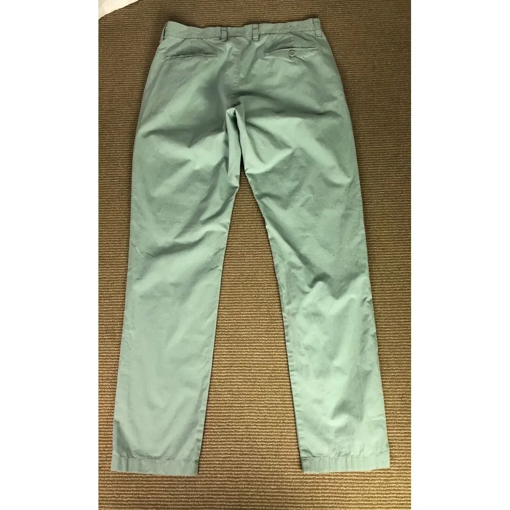 J. Crew Mens stretch Lightweight Cotton Chino Pants 32/34 Green‎